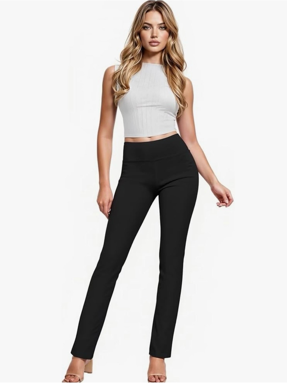 Hybrid & Company Womens Business Millennium Slim Bootcut Pants